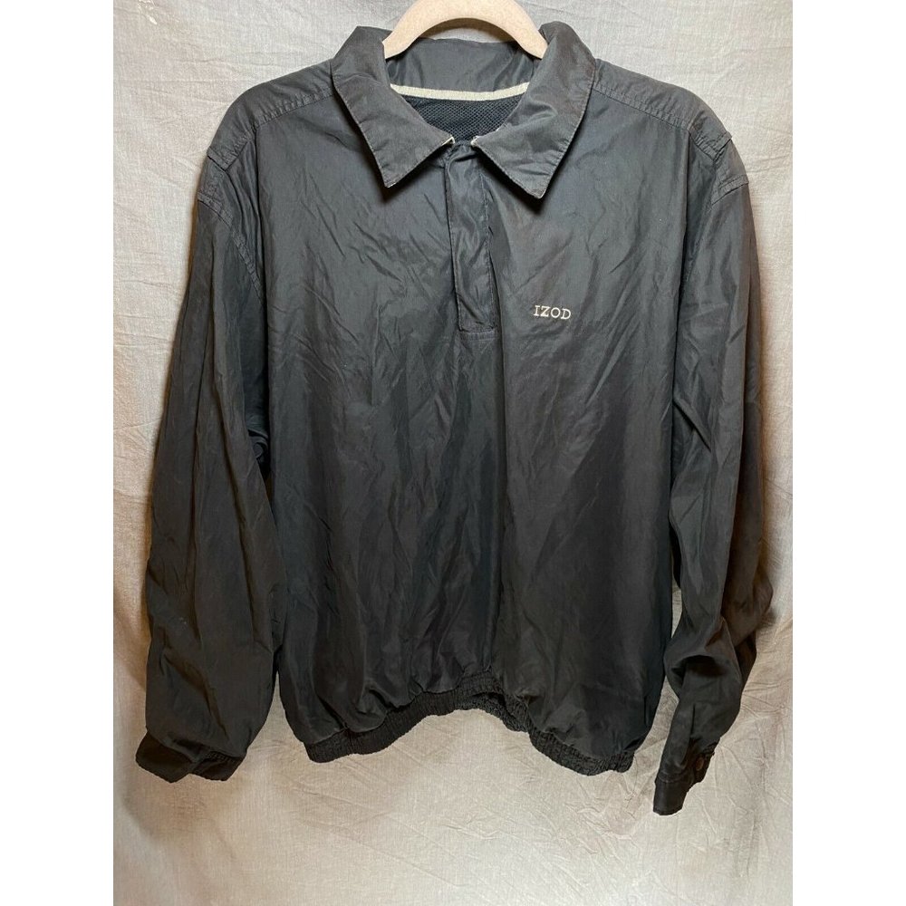 Izod Jacket Adult‎ Extra Large Black 1/4 Snap Pullover Mens